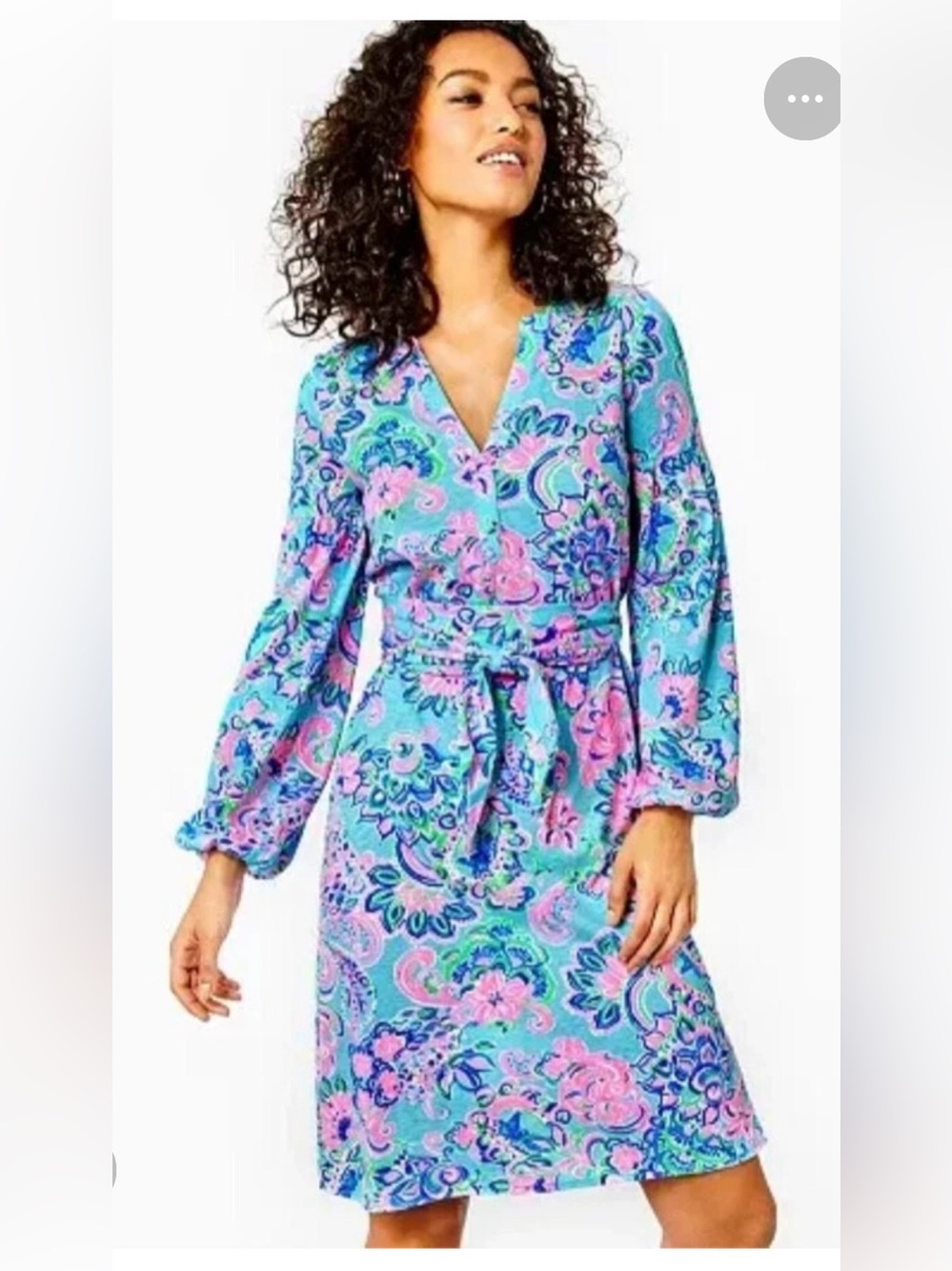 Lilly Pulitzer Floral Long Sleeve midi Dress